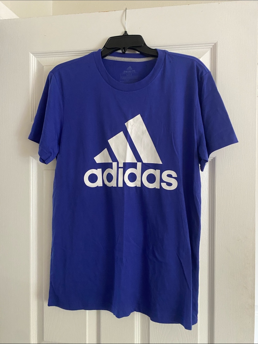 adidas Men’s Blue Tee with White Trefoil Logo